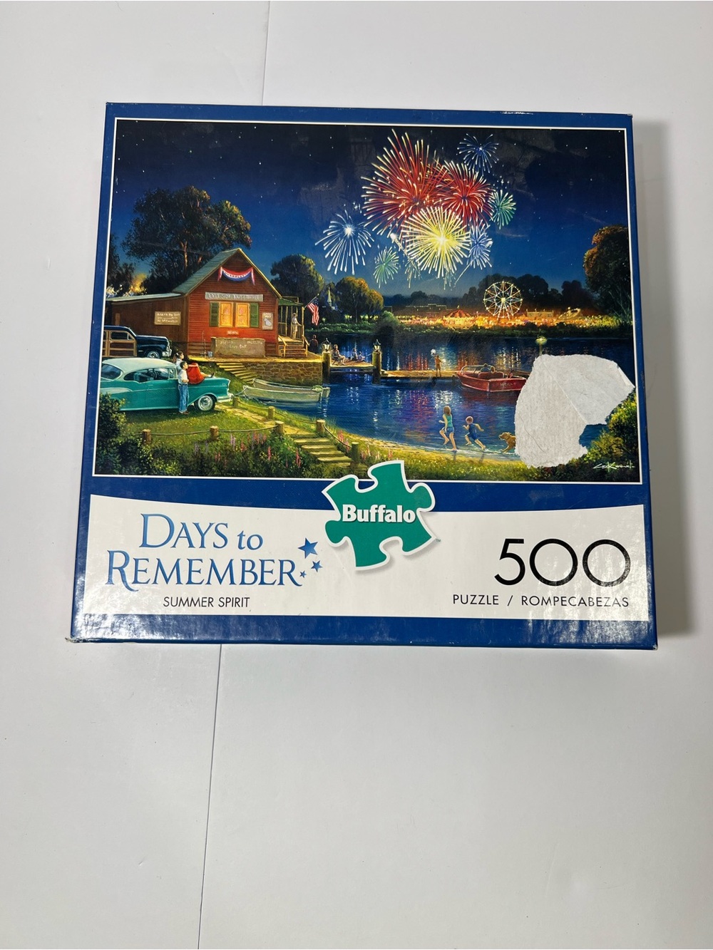 Buffalo David Bitton Puzzle — Blue Night Fireworks Scene